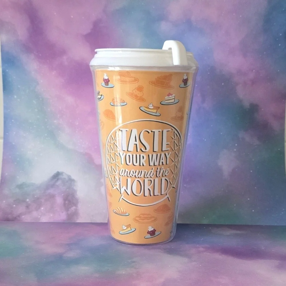 2019 EPCOT Disney Food & Wine Festival FIGMENT‎ Plastic Drink Tumbler Cup Orange